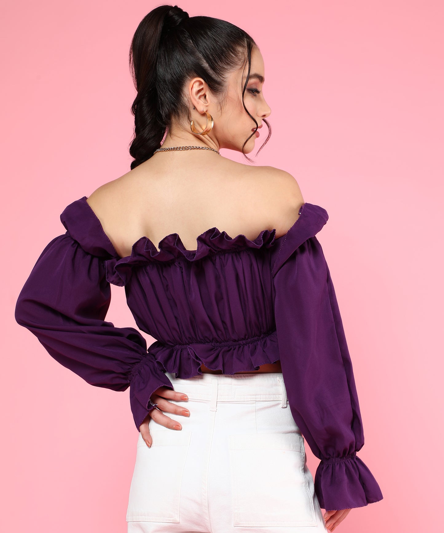 purple tube top with detachable sleeves